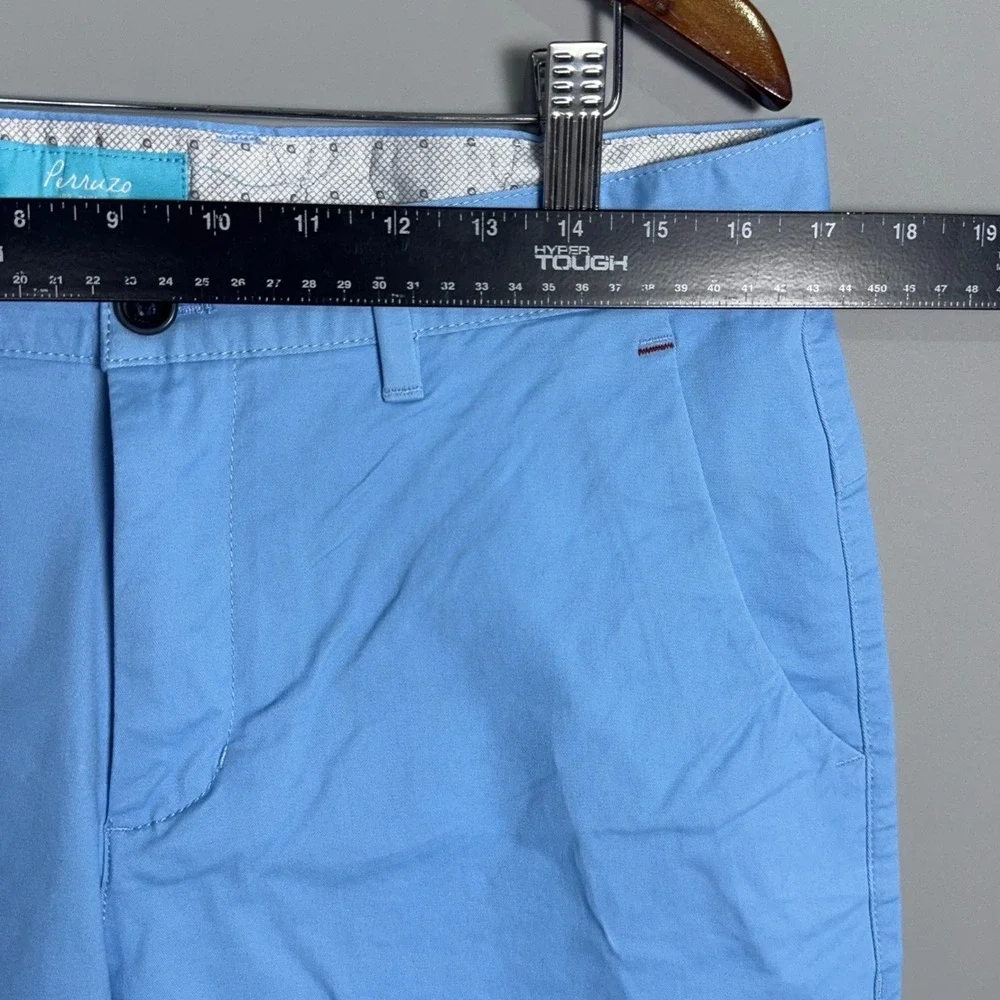 Perruzo Slim Fit Chino Shorts Mens Size 32 Light‎ Blue Summer Resort Costal